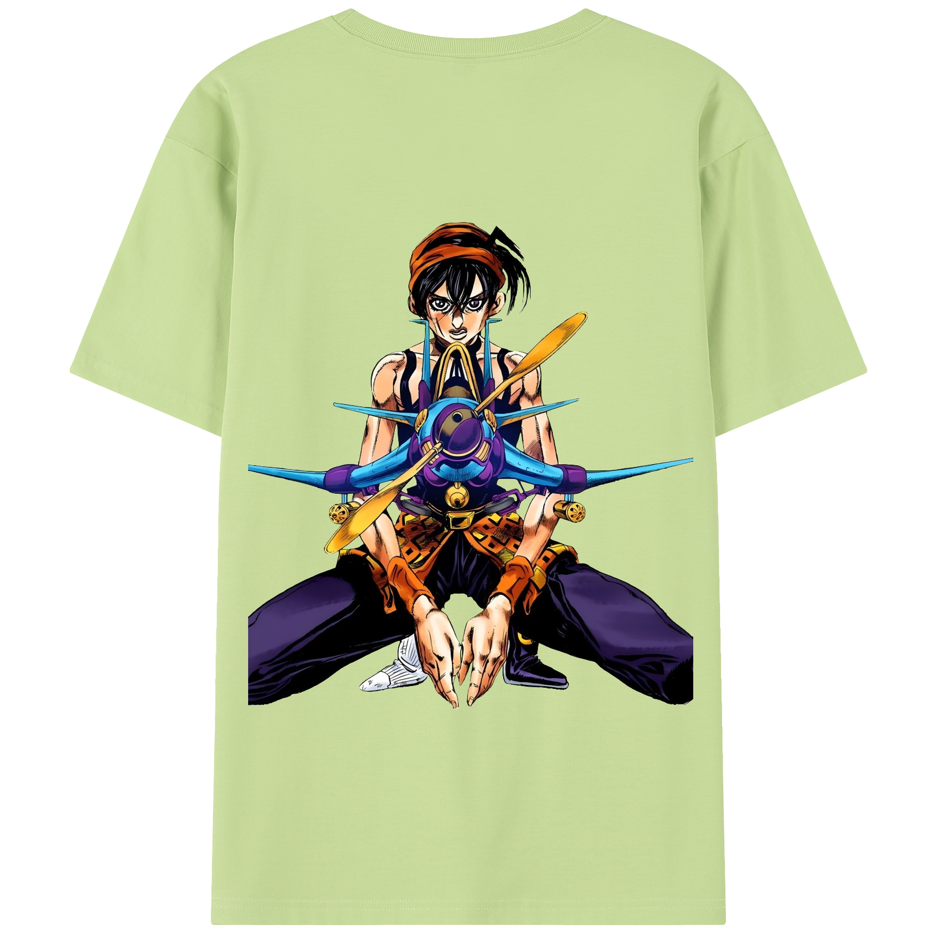 （画像用） ジョジョの奇妙な冒険 ナランチャ?ギルガ JoJo's Bizarre Adventure Narancia Ghirga 綿100％半袖Tシャツ（背面プリント）